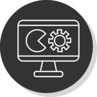 Kuchen Diagramm Linie grau Kreis Symbol vektor