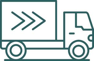 Lieferung LKW Linie Gradient runden Ecke Symbol vektor