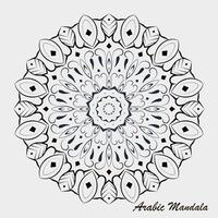 kreativ schwarz Weiß Blumen- Arabisch Mandala Hintergrund Vorlage vektor