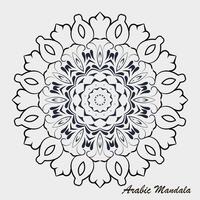 kreativ svart vit blommig arabicum mandala bakgrund mall vektor