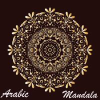 kreativ golden Blumen- Arabisch Mandala Hintergrund Vorlage vektor