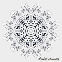 kreativ schwarz Weiß Blumen- Arabisch Mandala Hintergrund Vorlage vektor