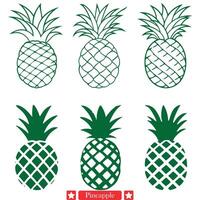 gyllene skörda riklig ananas silhuett fattande natur s frikostighet vektor