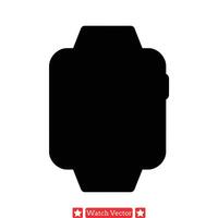 Technik tragen einstellen Smartwatch Silhouetten zum Netz Design, Handy, Mobiltelefon Apps, und Technologie Blogs vektor