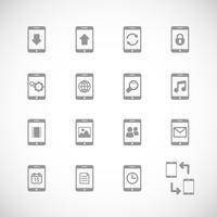 Online mobila applikationer iconset, kontur platt vektor