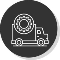 LKW Reparatur Linie grau Kreis Symbol vektor