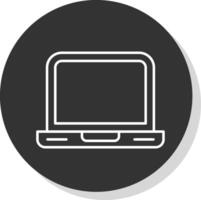 Laptop Linie grau Kreis Symbol vektor