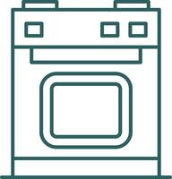 elektrisch Herd Linie Gradient runden Ecke Symbol vektor