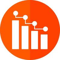 statistik glyf röd cirkel ikon vektor