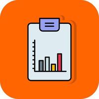 Bar Diagramm gefüllt Orange Hintergrund Symbol vektor