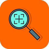 Suche gefüllt Orange Hintergrund Symbol vektor