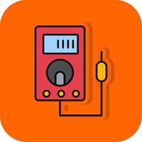 voltmeter fylld orange bakgrund ikon vektor