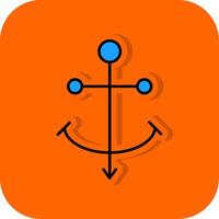 hamn fylld orange bakgrund ikon vektor