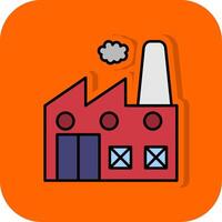 Industrie gefüllt Orange Hintergrund Symbol vektor