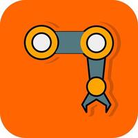 mechanisch Arm gefüllt Orange Hintergrund Symbol vektor