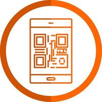 qr Code Linie Orange Kreis Symbol vektor