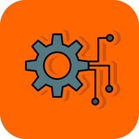 Ingenieurwesen gefüllt Orange Hintergrund Symbol vektor