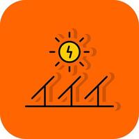Solar- Energie gefüllt Orange Hintergrund Symbol vektor