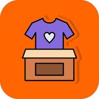 kläder donation fylld orange bakgrund ikon vektor