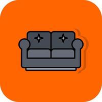 Couch gefüllt Orange Hintergrund Symbol vektor