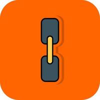 Kette gefüllt Orange Hintergrund Symbol vektor