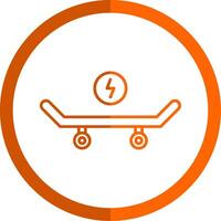 Skateboard Linie Orange Kreis Symbol vektor