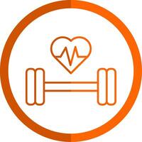 Fitnessstudio Linie Orange Kreis Symbol vektor