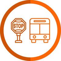 Bus halt Linie Orange Kreis Symbol vektor