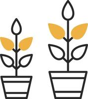 wachsen Pflanze gehäutet gefüllt Symbol vektor