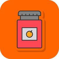 sylt burk fylld orange bakgrund ikon vektor