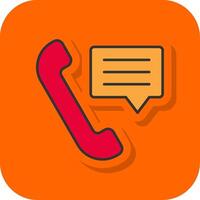 Hotline gefüllt Orange Hintergrund Symbol vektor