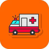 Krankenwagen gefüllt Orange Hintergrund Symbol vektor