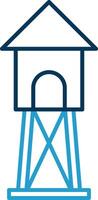 vakttorn linje blå två Färg ikon vektor