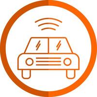 autonom Auto Linie Orange Kreis Symbol vektor