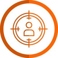 Ziel Linie Orange Kreis Symbol vektor