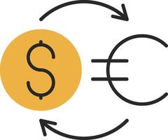 Geld Austausch gehäutet gefüllt Symbol vektor