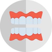 tandprotes platt skala ikon vektor