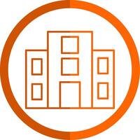 Gebäude Linie Orange Kreis Symbol vektor