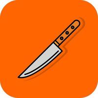 kniv fylld orange bakgrund ikon vektor