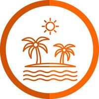 Insel Linie Orange Kreis Symbol vektor