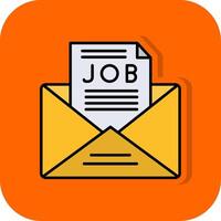 Job Angebot gefüllt Orange Hintergrund Symbol vektor