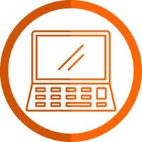 Laptop Linie Orange Kreis Symbol vektor
