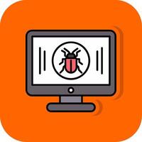 Malware gefüllt Orange Hintergrund Symbol vektor