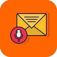 audio meddelande fylld orange bakgrund ikon vektor
