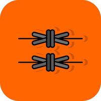 mit Widerhaken Draht gefüllt Orange Hintergrund Symbol vektor