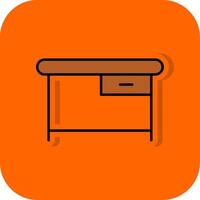 Schreibtisch gefüllt Orange Hintergrund Symbol vektor