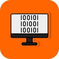 binär Code gefüllt Orange Hintergrund Symbol vektor