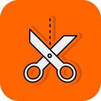 scissor fylld orange bakgrund ikon vektor