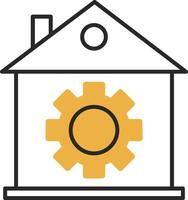 Zuhause Rahmen gehäutet gefüllt Symbol vektor