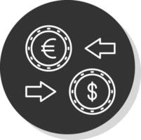 Währung Austausch Linie grau Kreis Symbol vektor